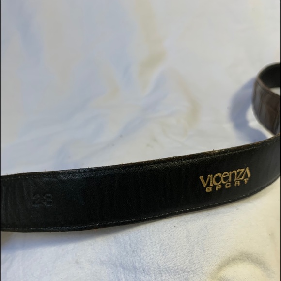 VICENZA Sport tan croc embossed leather belt 28